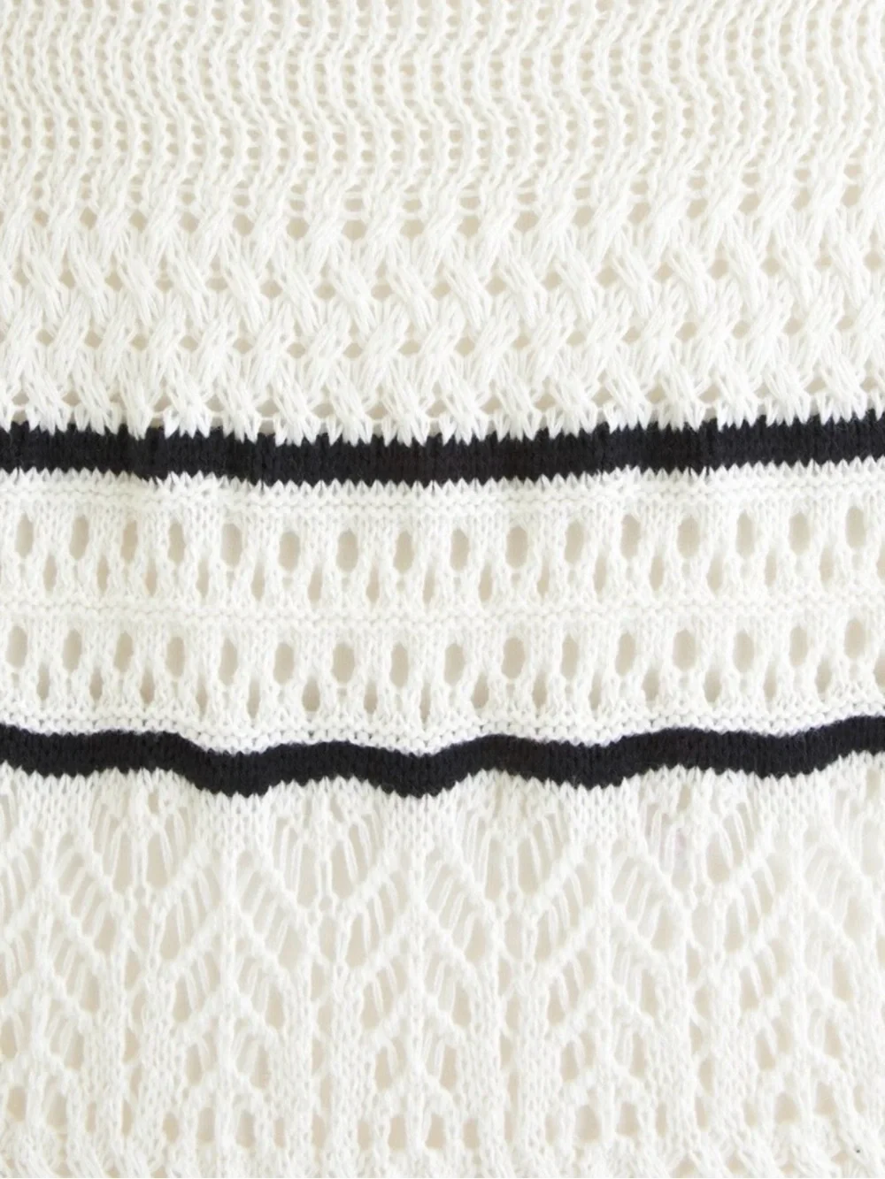 Abercrombie Crochet Knit Maxi Dress Cream Black Trim Boho NWT XXS